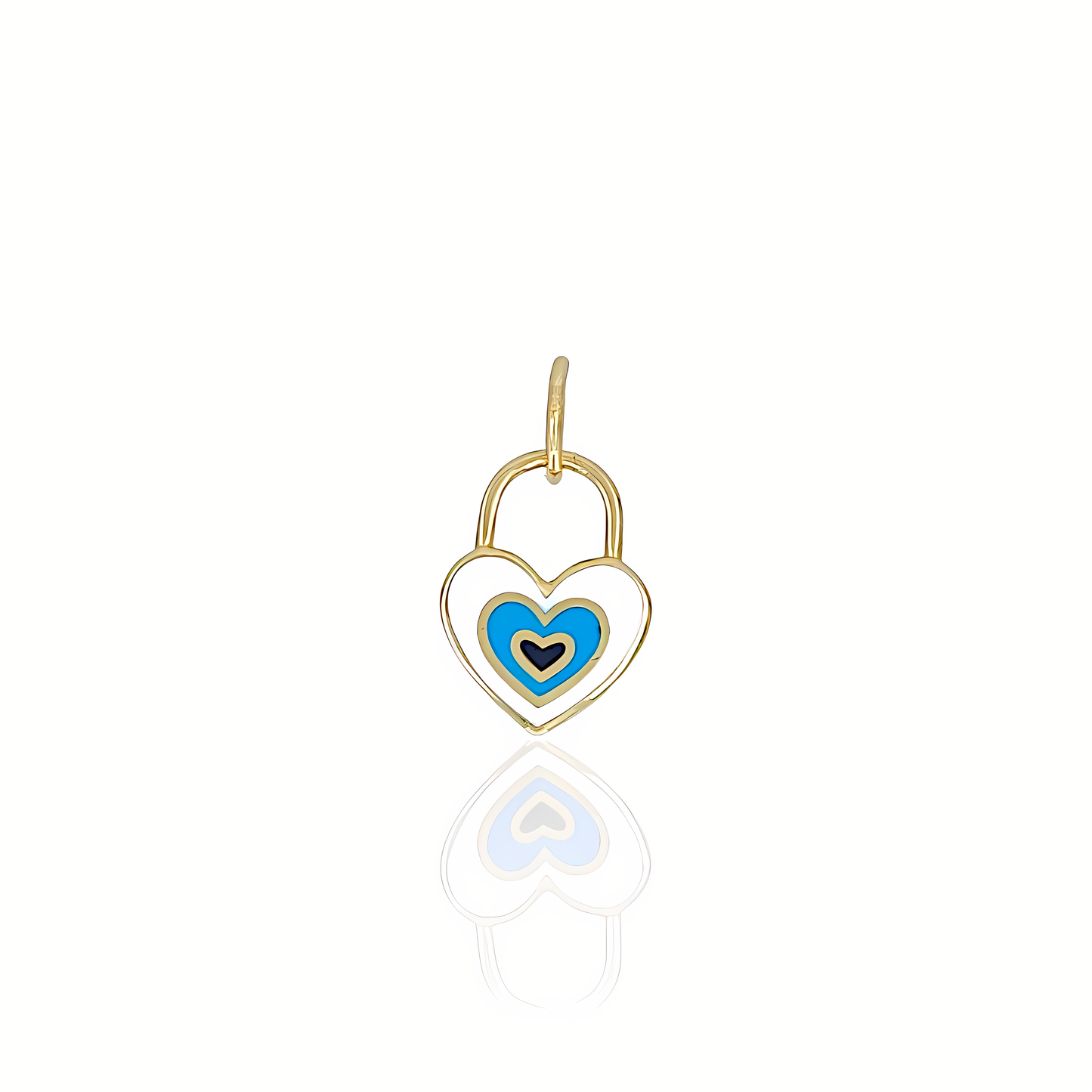 14K Gold Heart Colored Pendant