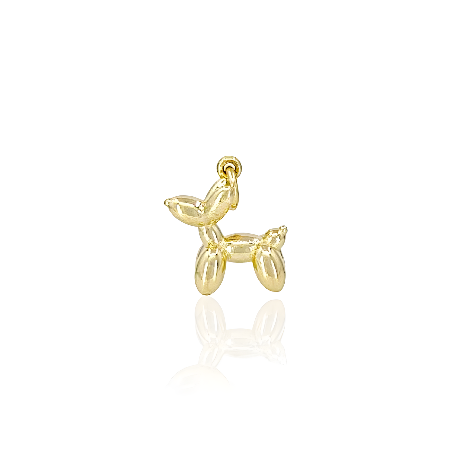 14K Gold Cute Balloon Puppy Pendant