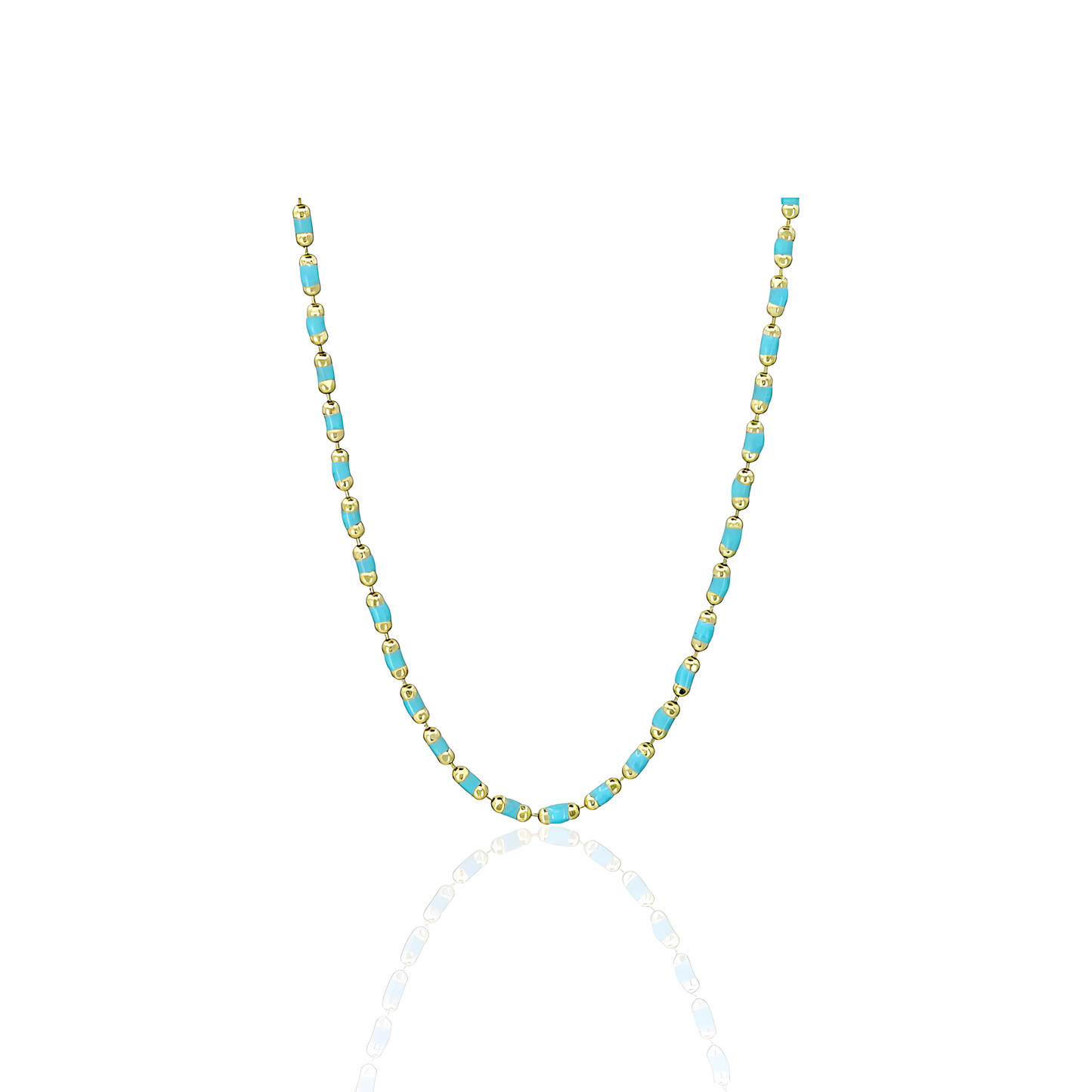 14K Gold Beaded Italian Chain Necklace