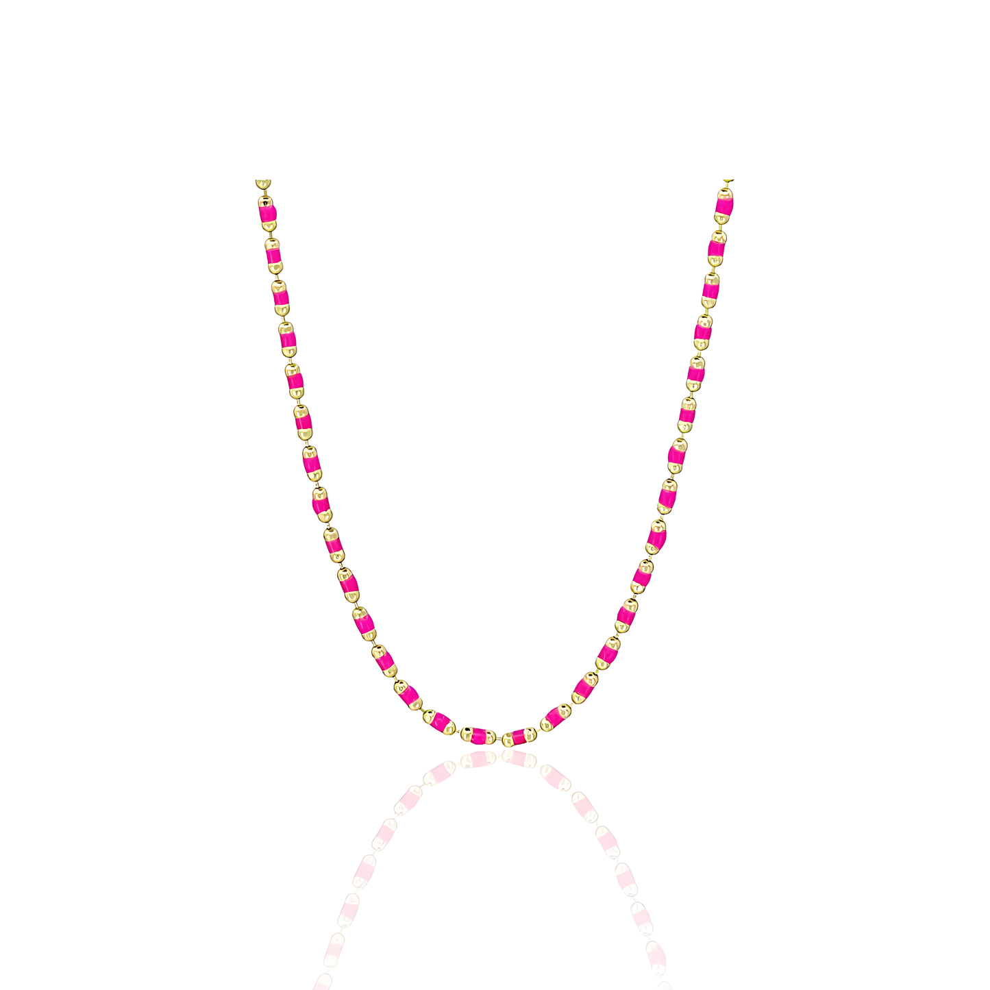 14K Gold Beaded Italian Chain Necklace