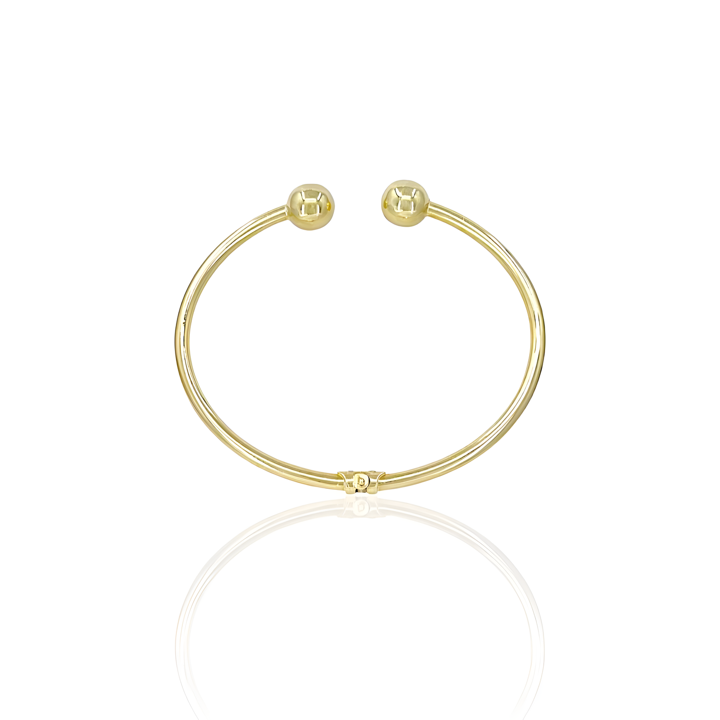 14K Gold Symmetrical Bead Bangel