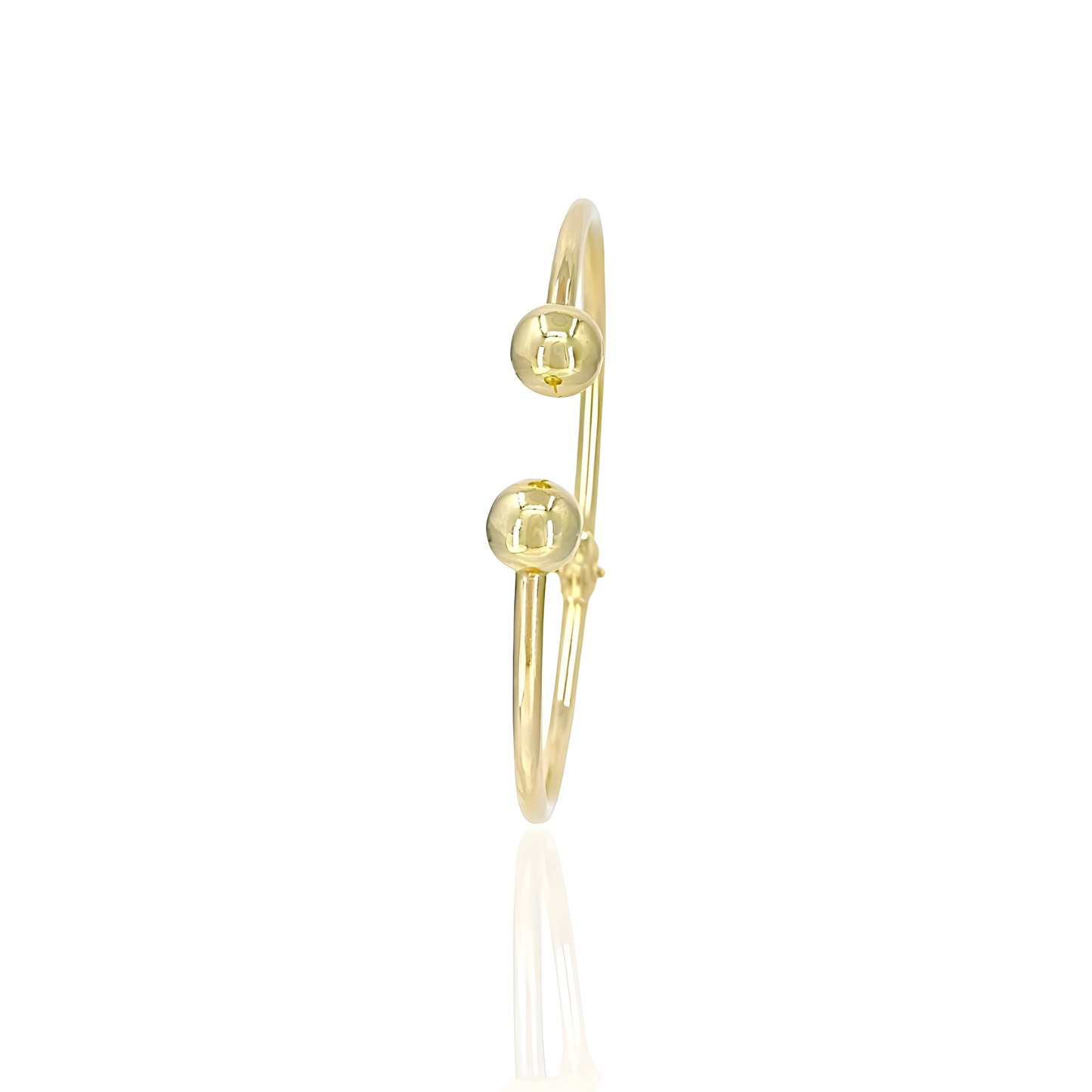 14K Gold Symmetrical Bead Bangel