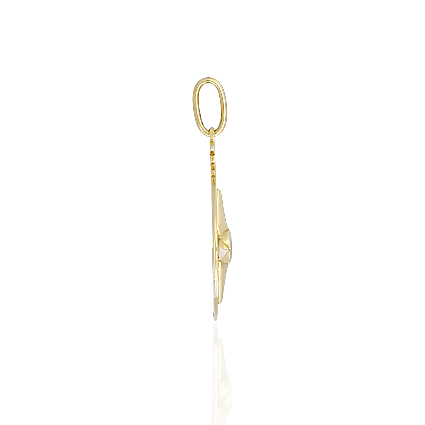 14K Gold Compass Rose Pendant