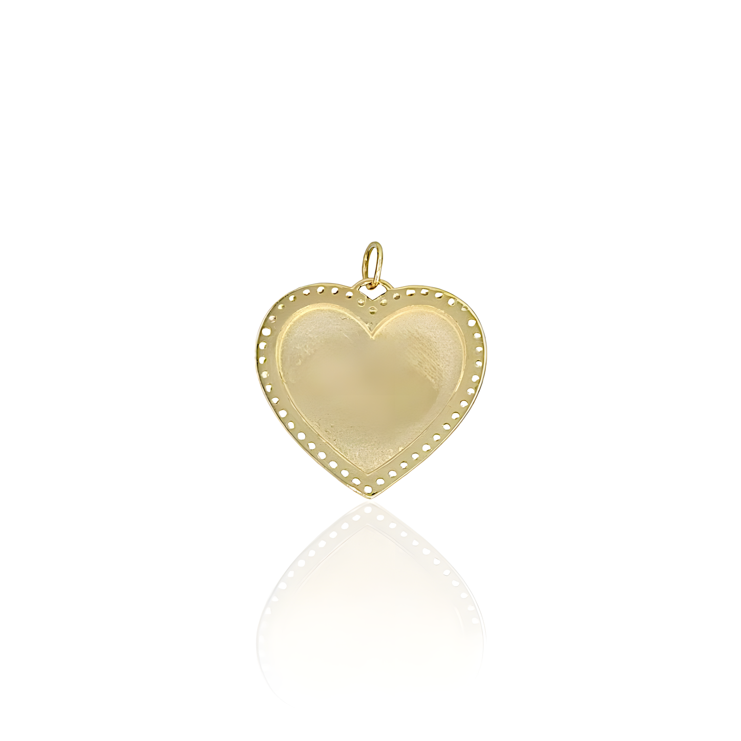 14K Gold Heart Pendant with White Topaz