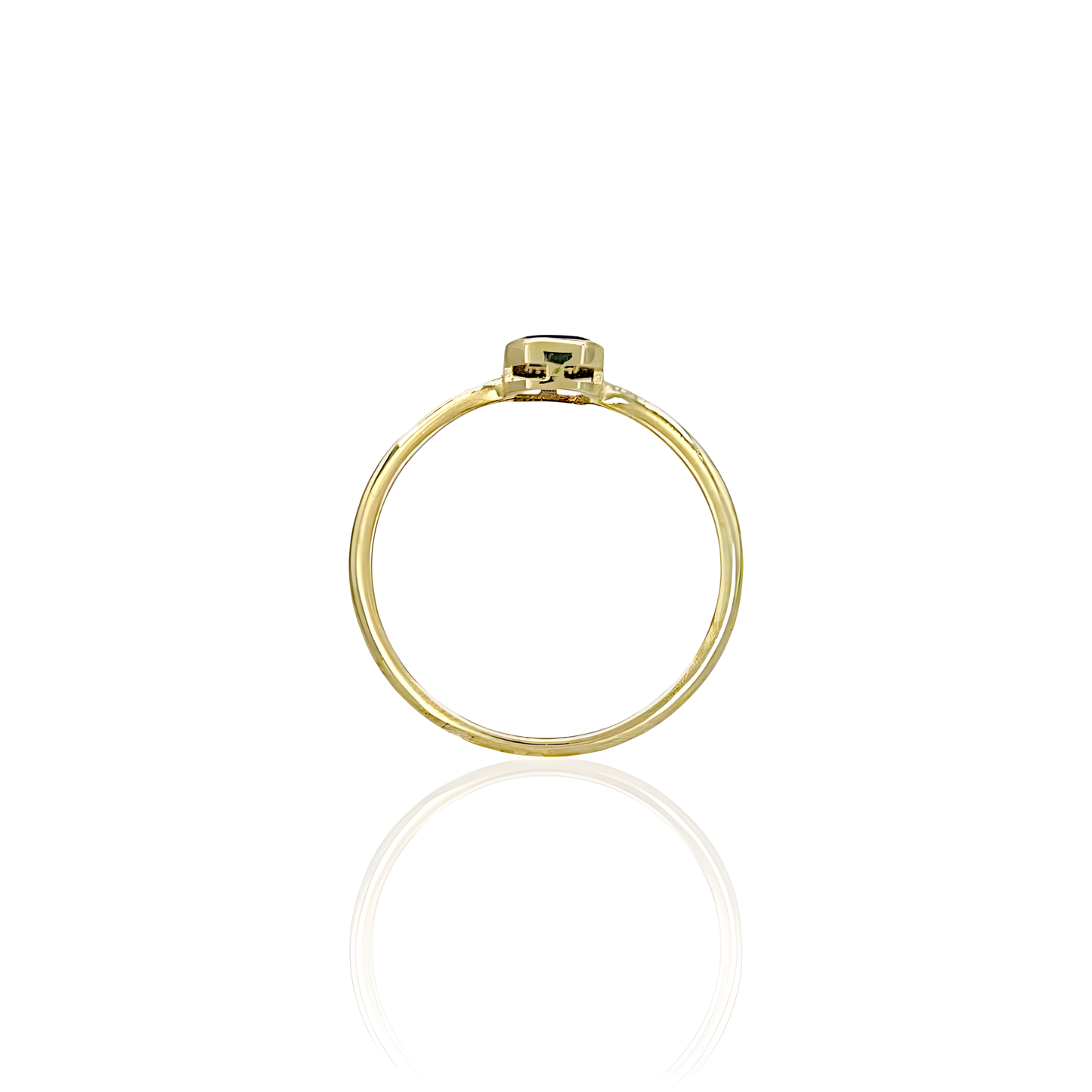 14K Gold Ring with Violet Enamel