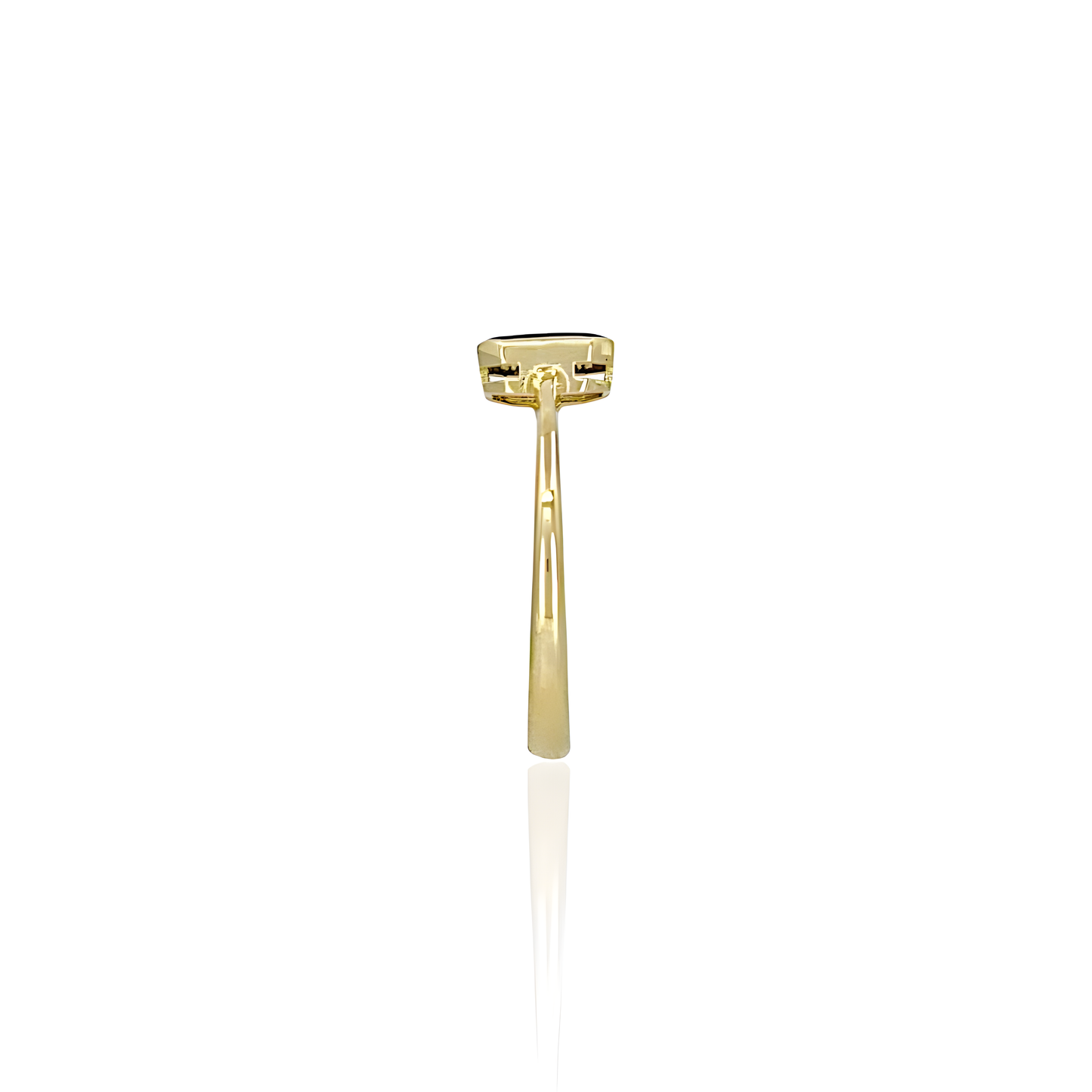 14K Gold Ring with Violet Enamel