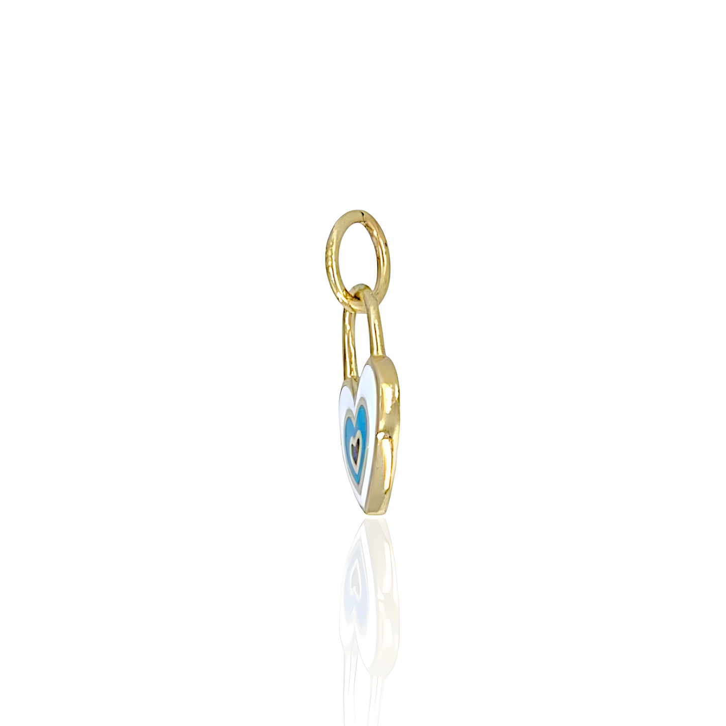 14K Gold Heart Colored Pendant