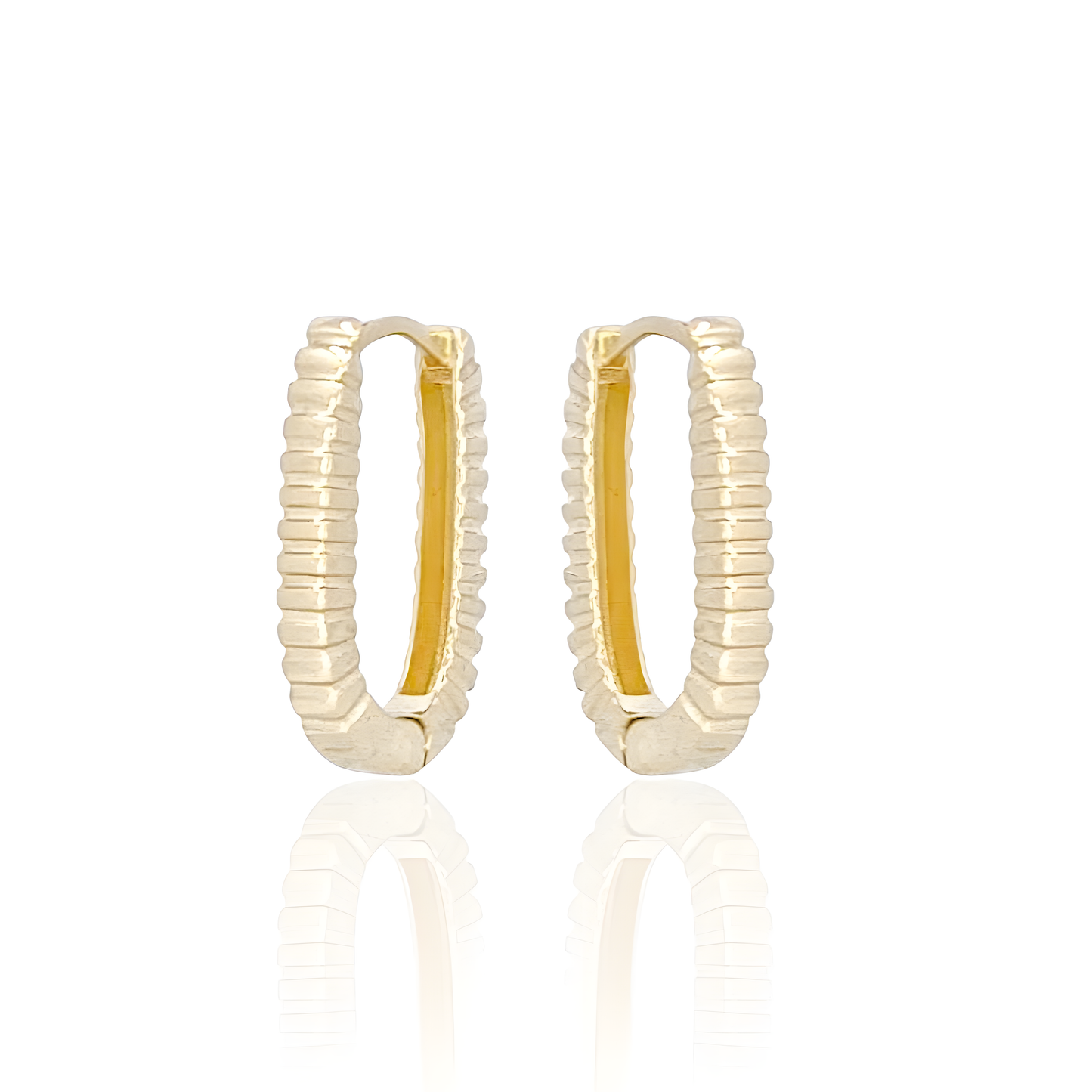 14K Notched Paper Clip Earrings
