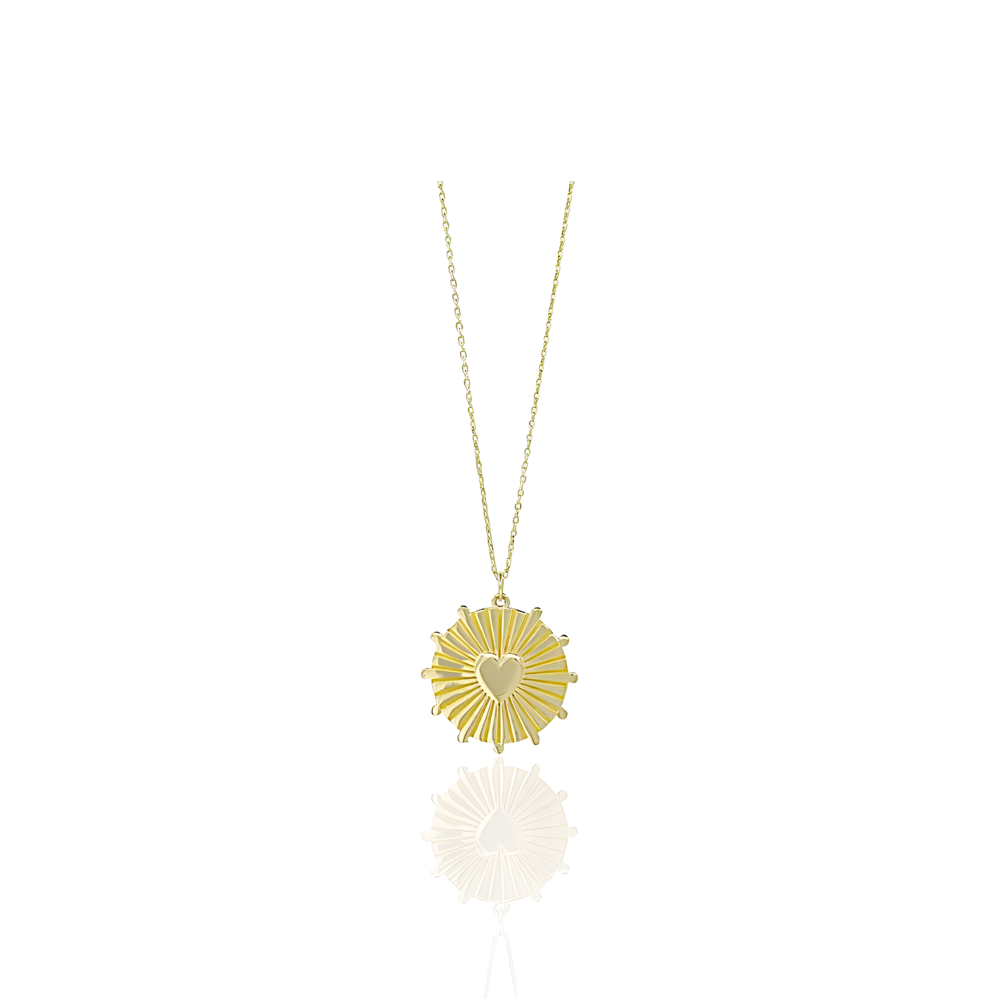 14K Gold Luminoso Heart Disc Necklace