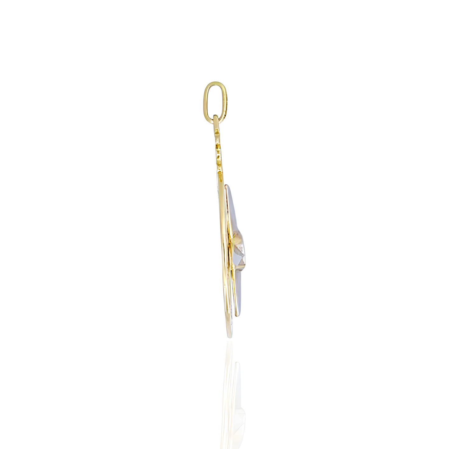 14K Gold Compass Rose Pendant