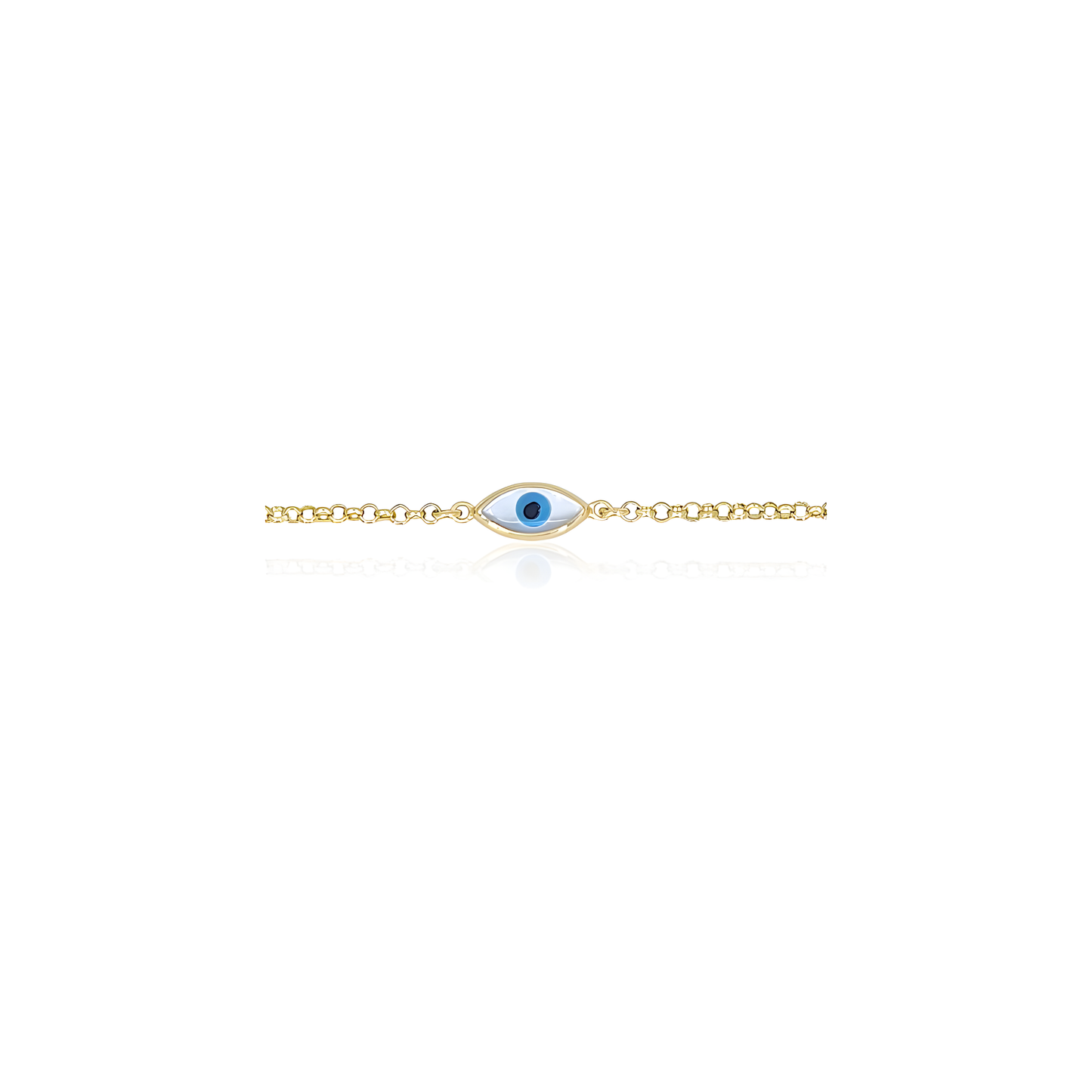 14K Gold Evil Eye Bracelet