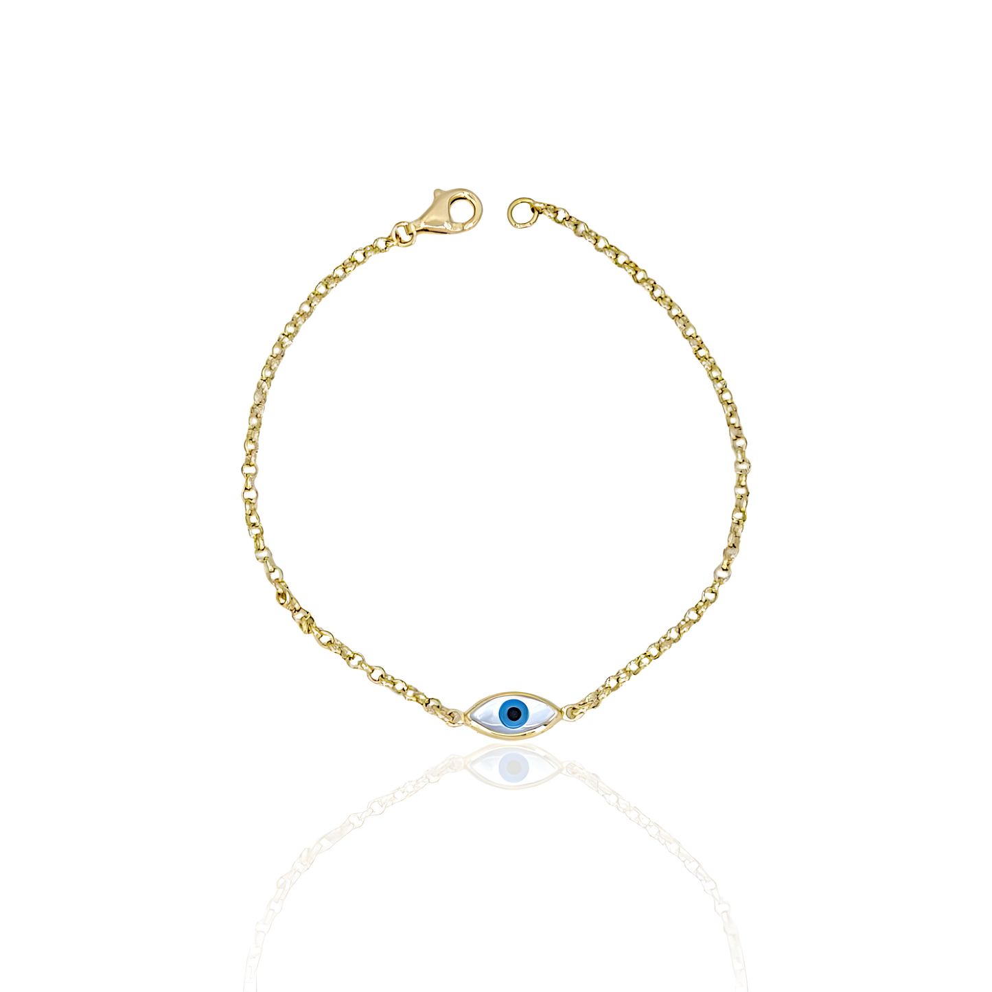 14K Gold Evil Eye Bracelet