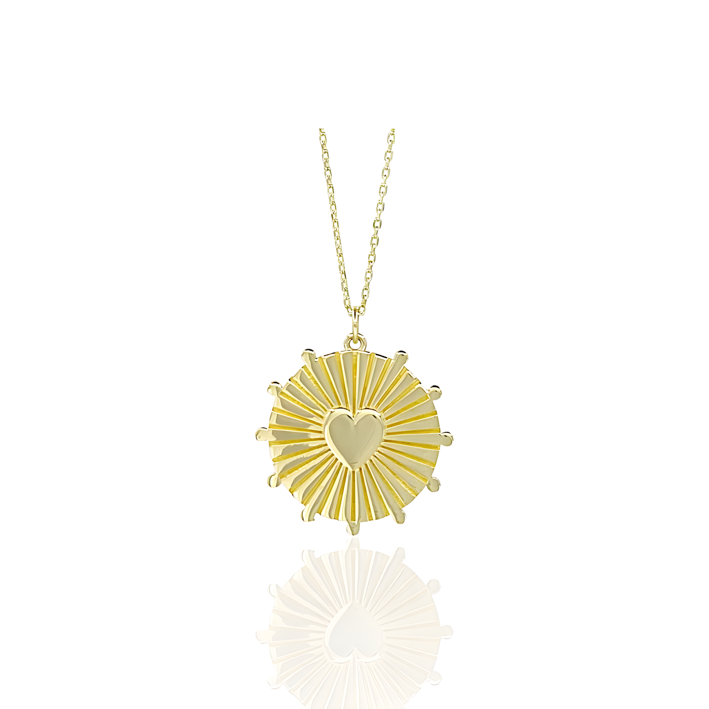 14K Gold Luminoso Heart Disc Necklace