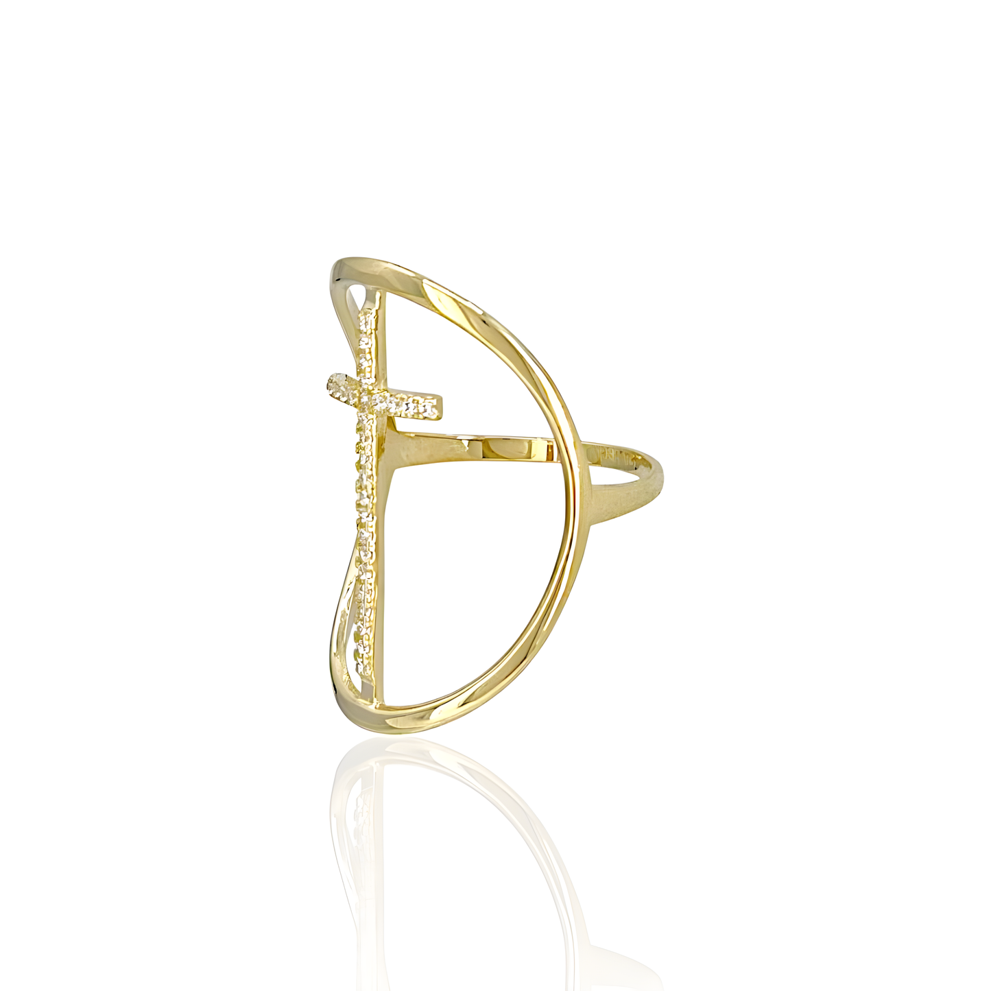 14K Gold Cross Ring