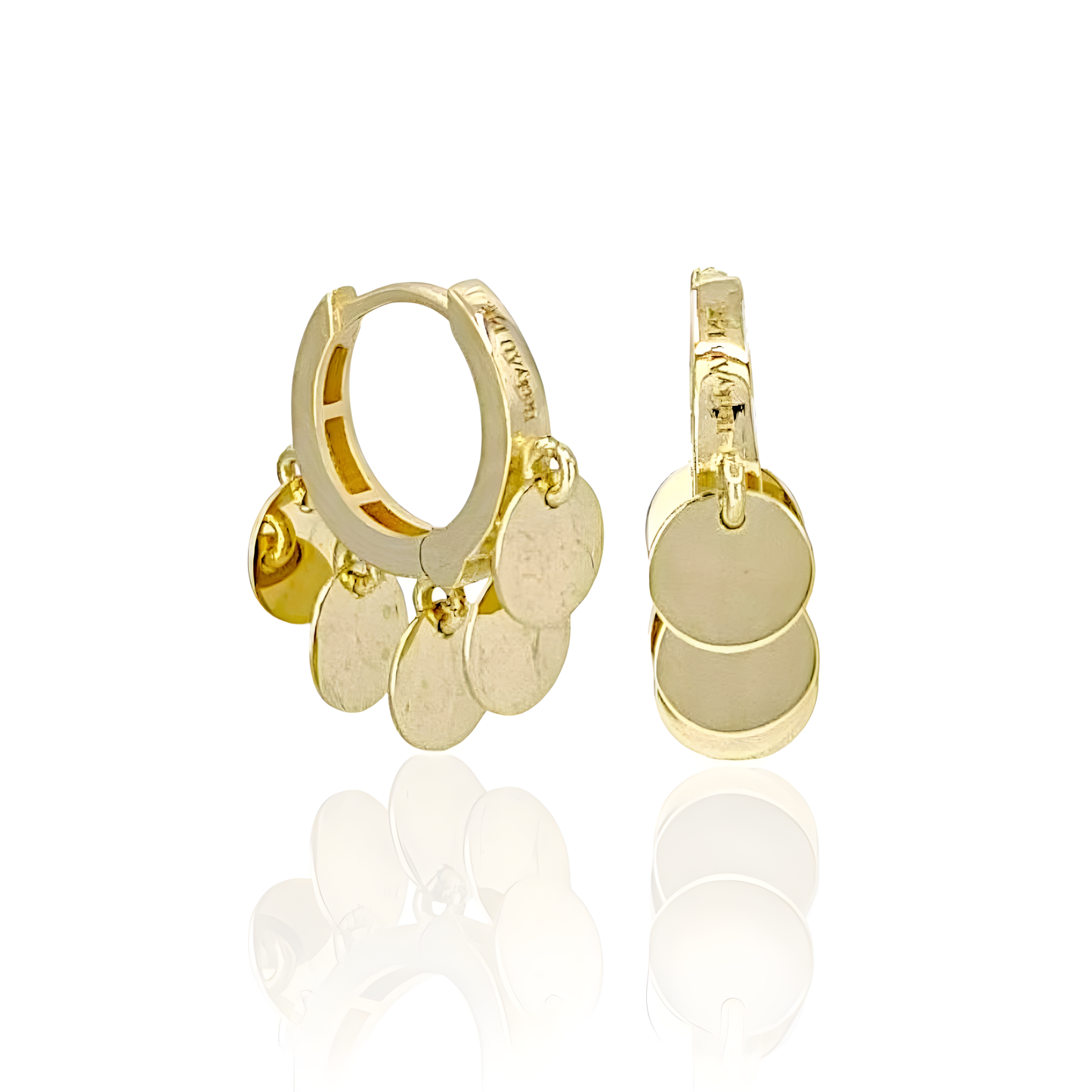 14K Gold Round Earrings