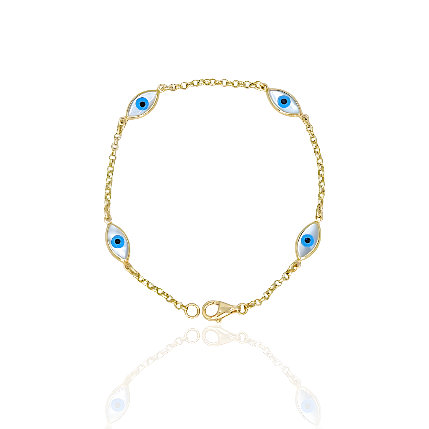 14K Gold Evil Eye Bracelet