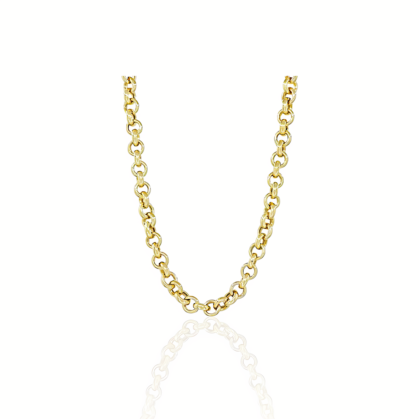 14K Gold Rollo Chain Necklace