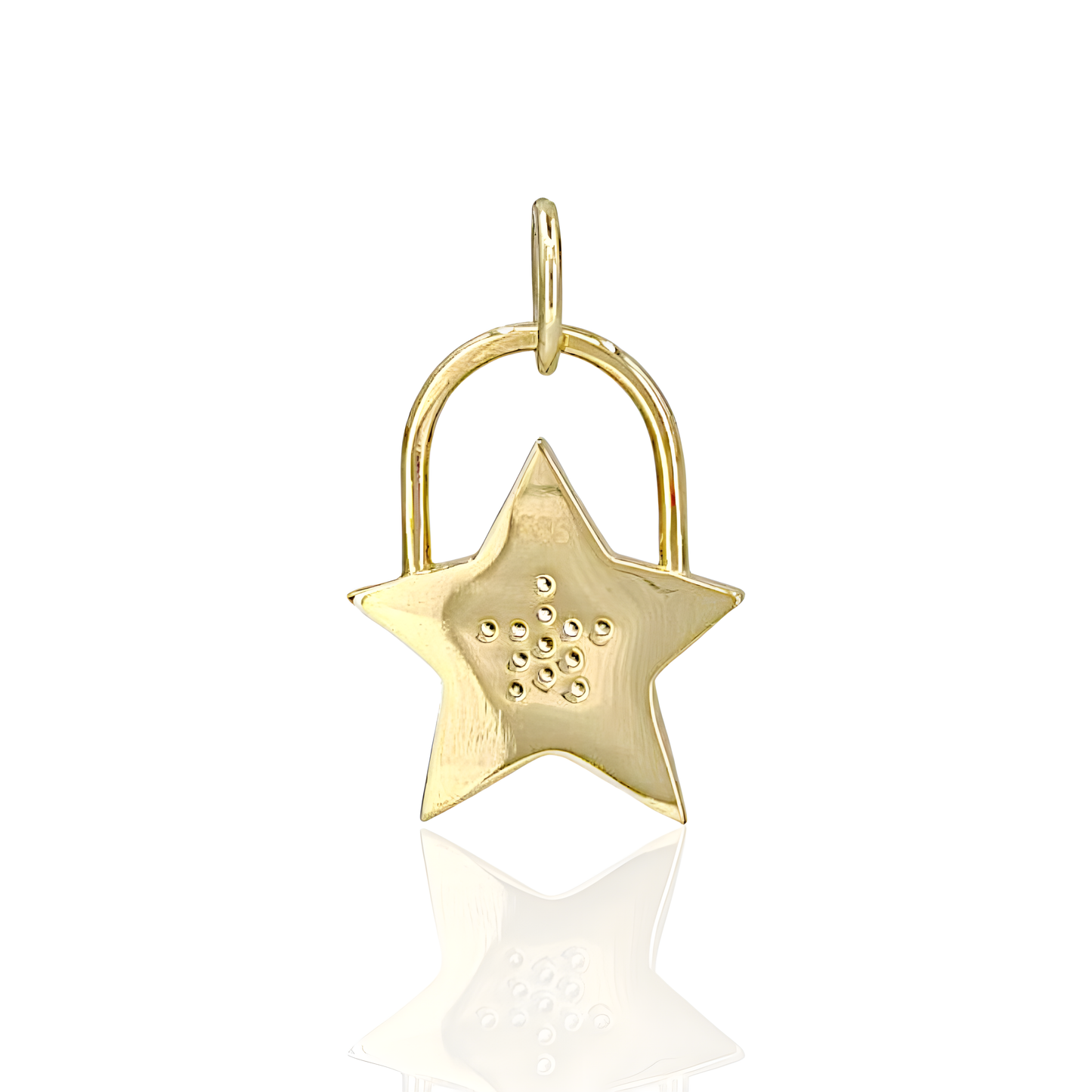 14K Gold Enamel Star Charm Pendant