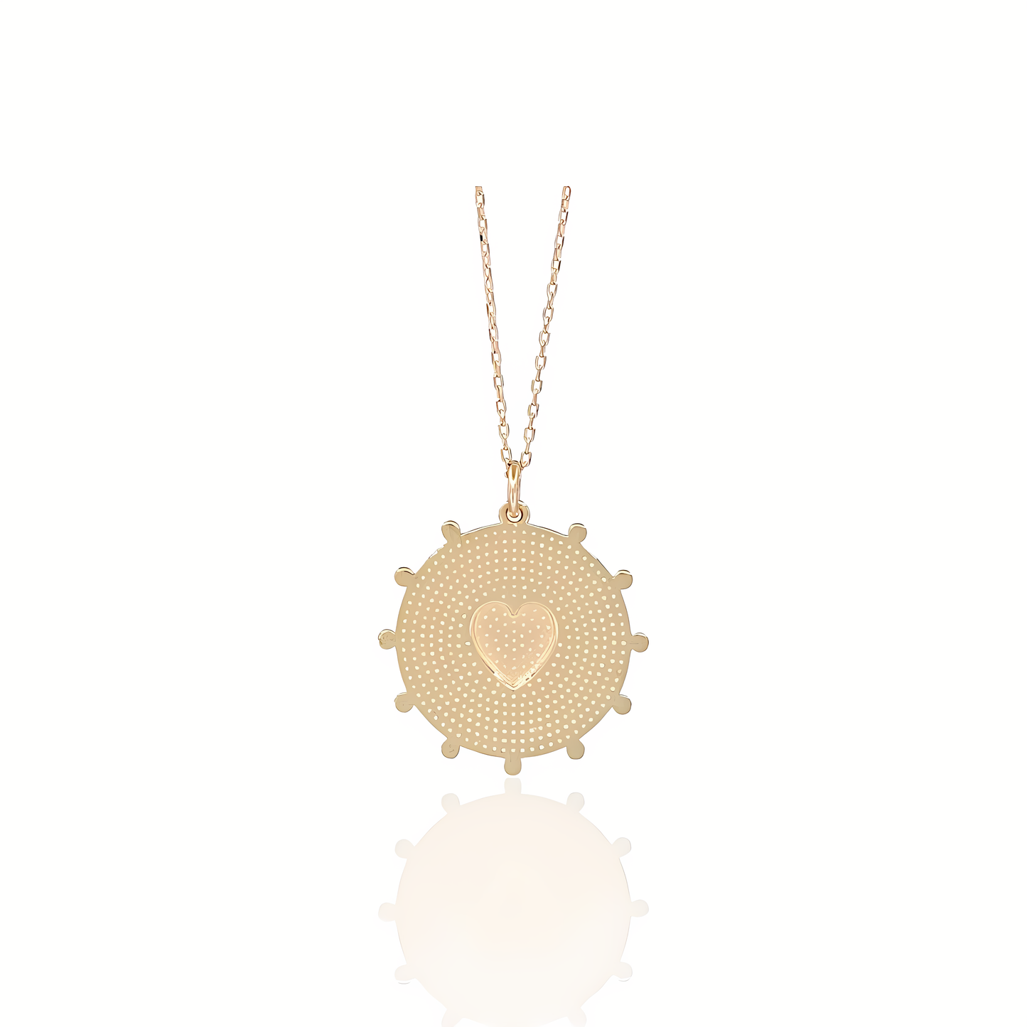14K Gold Luminoso Heart Disc Necklace