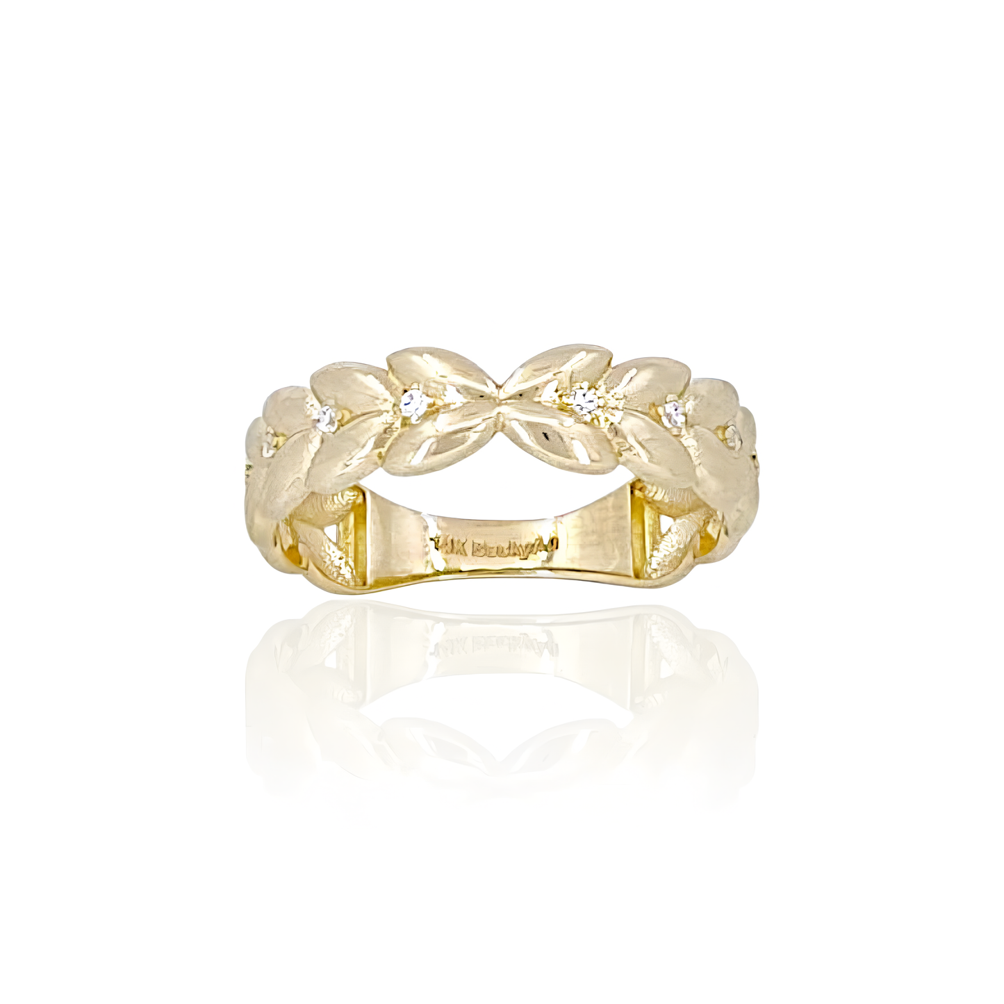 14K Gold Leaf Ring