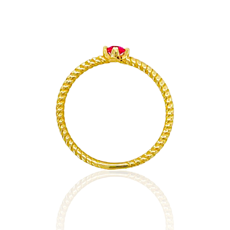 14K Gold Ring with diamond shaped Topaz