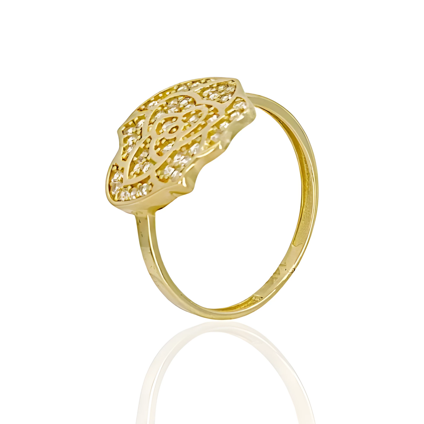 14K Gold Rose Flower Ring