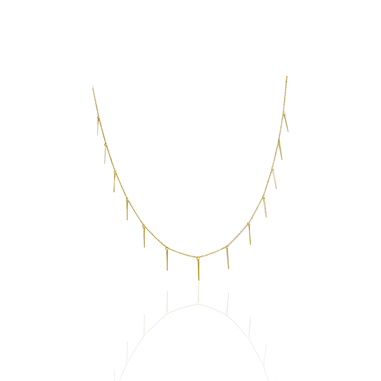 14K Gold Flat Needles Necklace