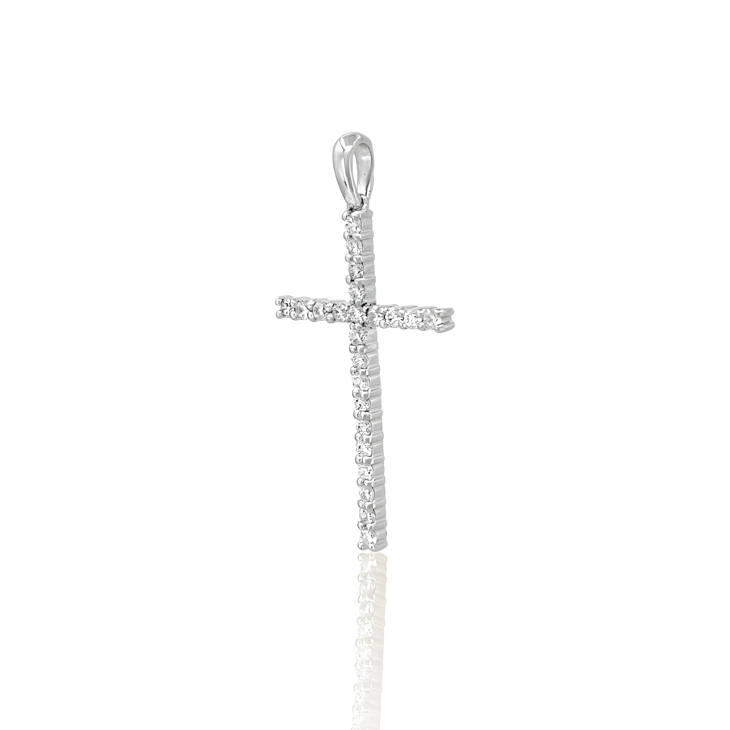 14K Gold Cross With Natural Diamonds