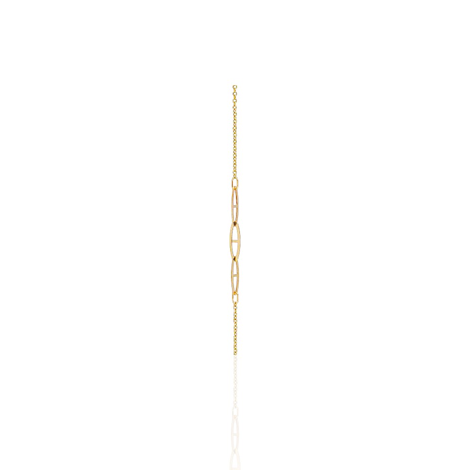 14K Gold Accented Oval Paper Clip Necklace