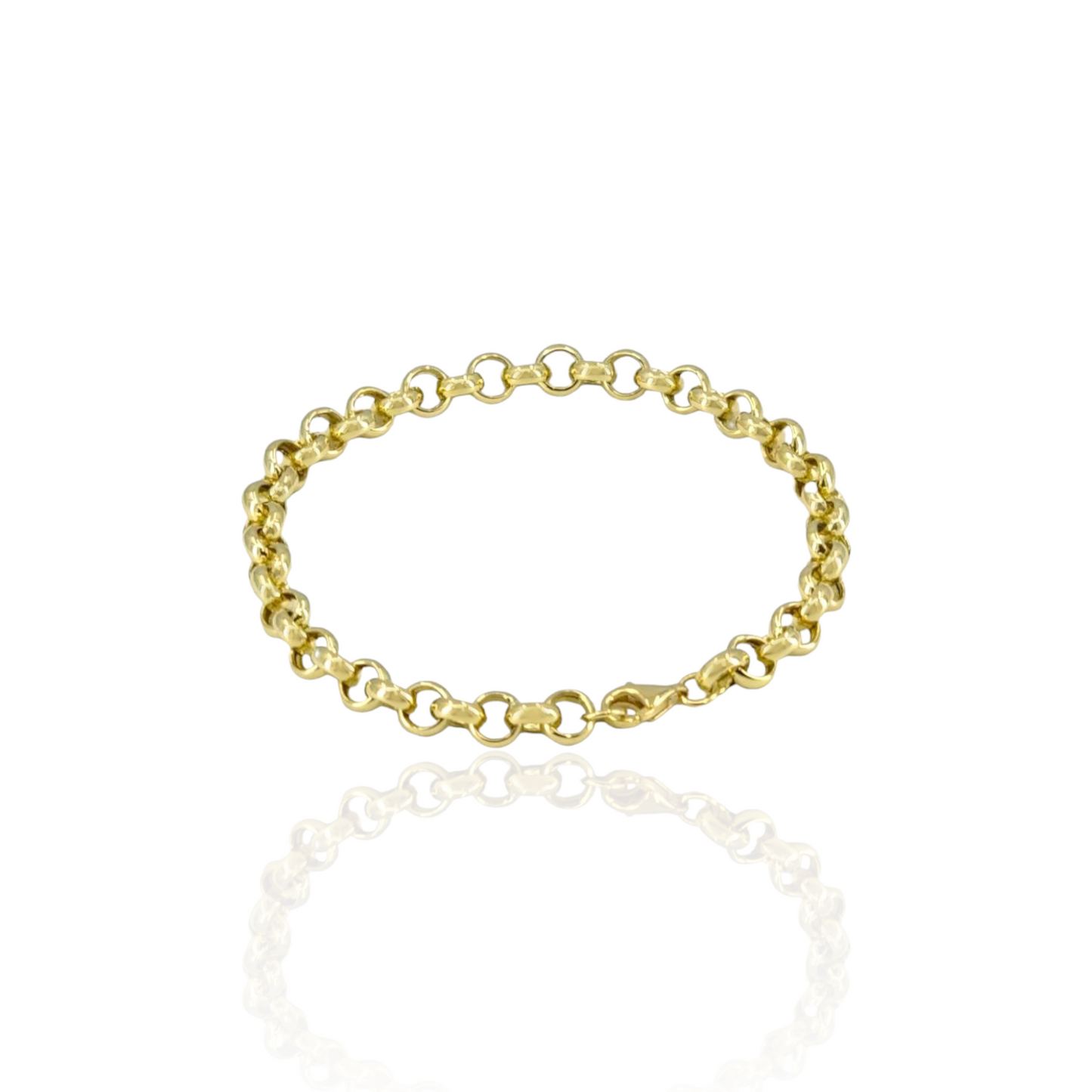 14K Gold Puffed Linked Bracelet