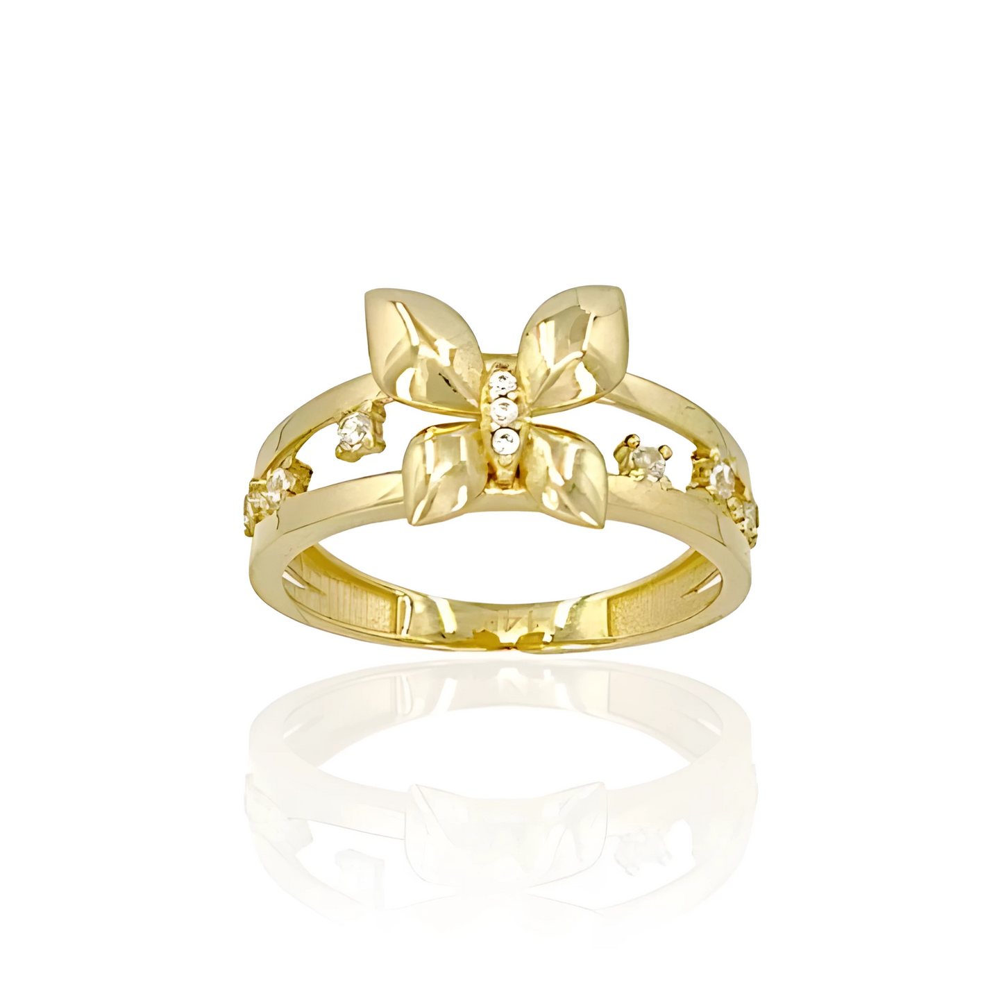 14K Gold Single Butterfly Ring