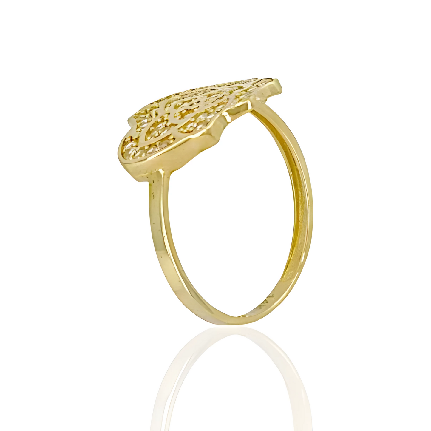14K Gold Rose Flower Ring