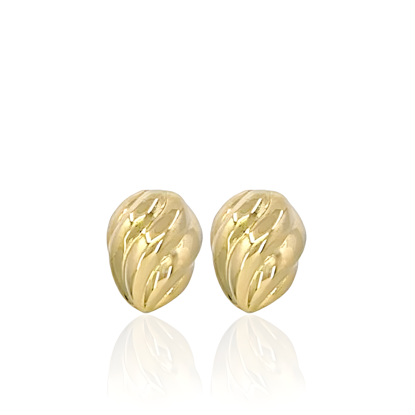 14K Twisted Stud Earrings