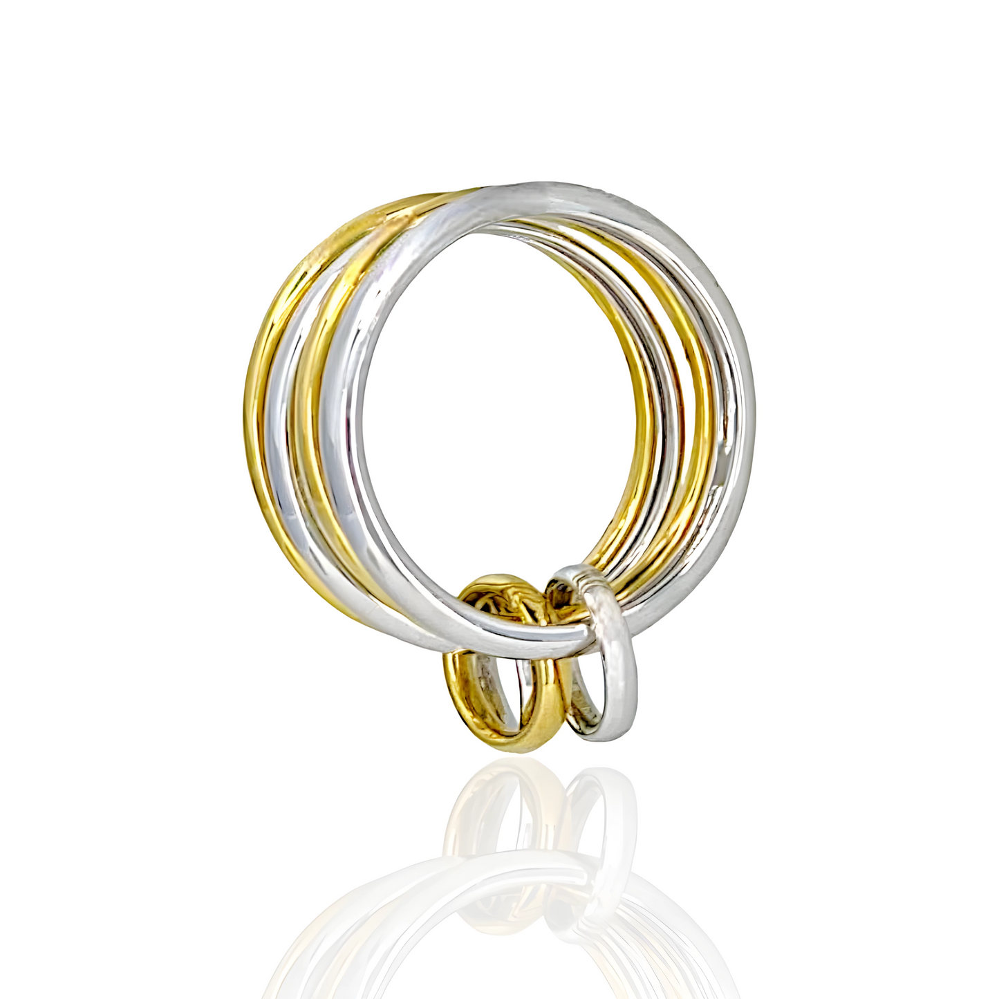 18K Mix Color Gold Quadruple Ring