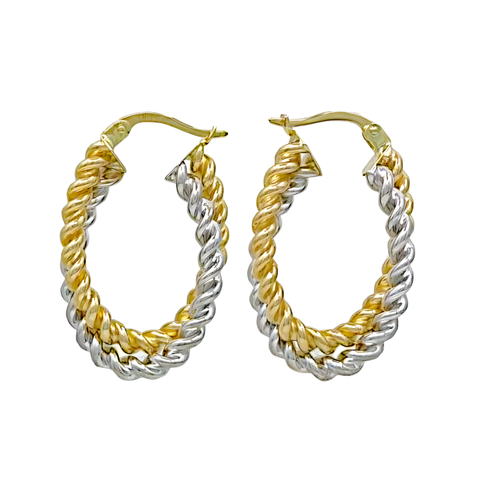 14K Gold Multicolor Spiral Earrings