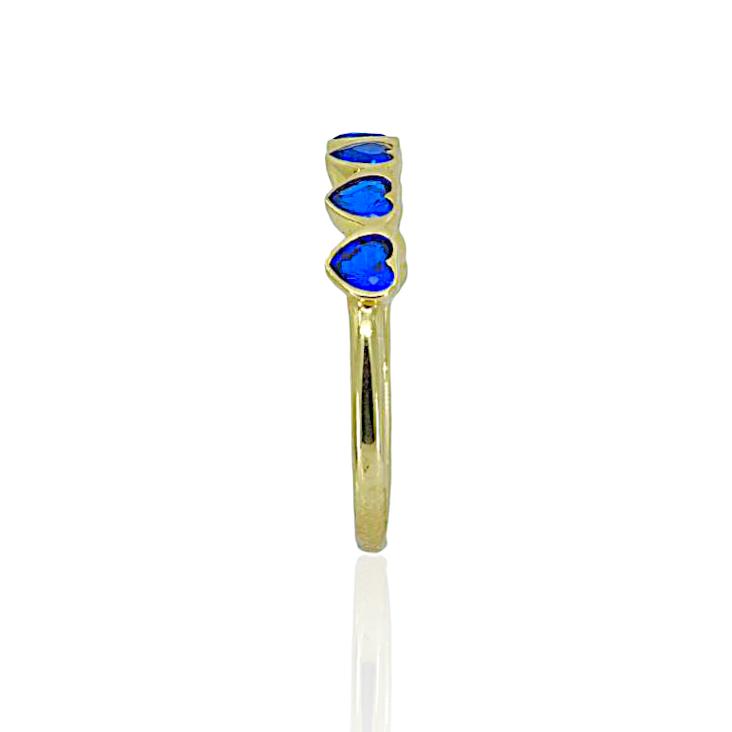 14K Gold Ring with Pretty Heart Stones