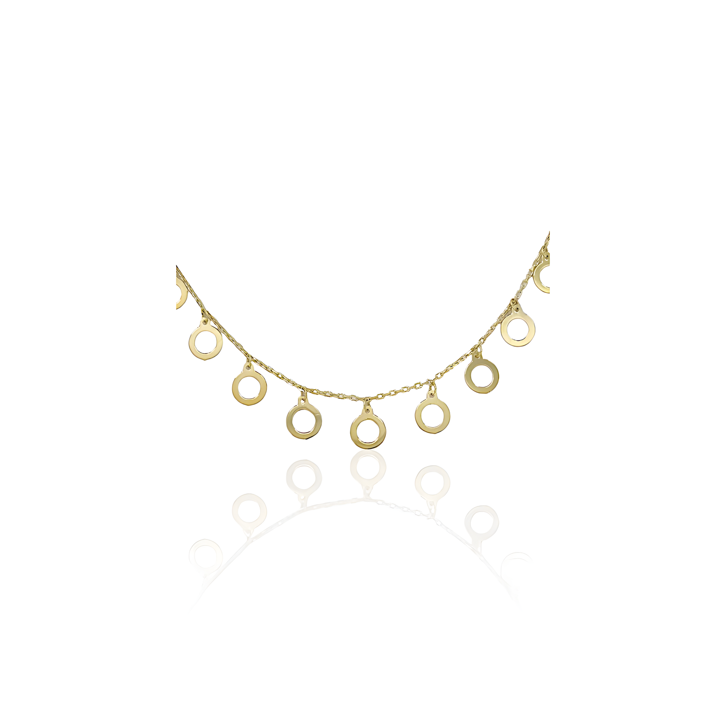 14K Gold Flat Donut Necklace