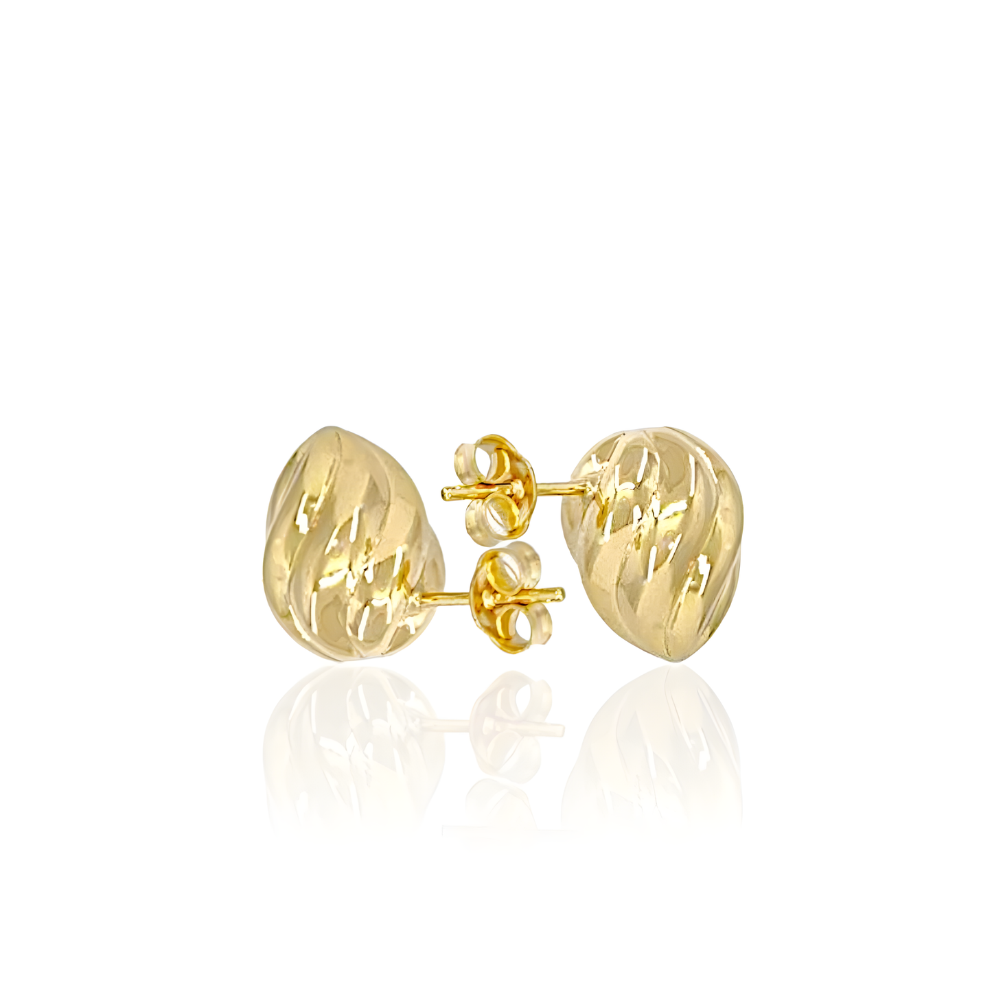 14K Twisted Stud Earrings