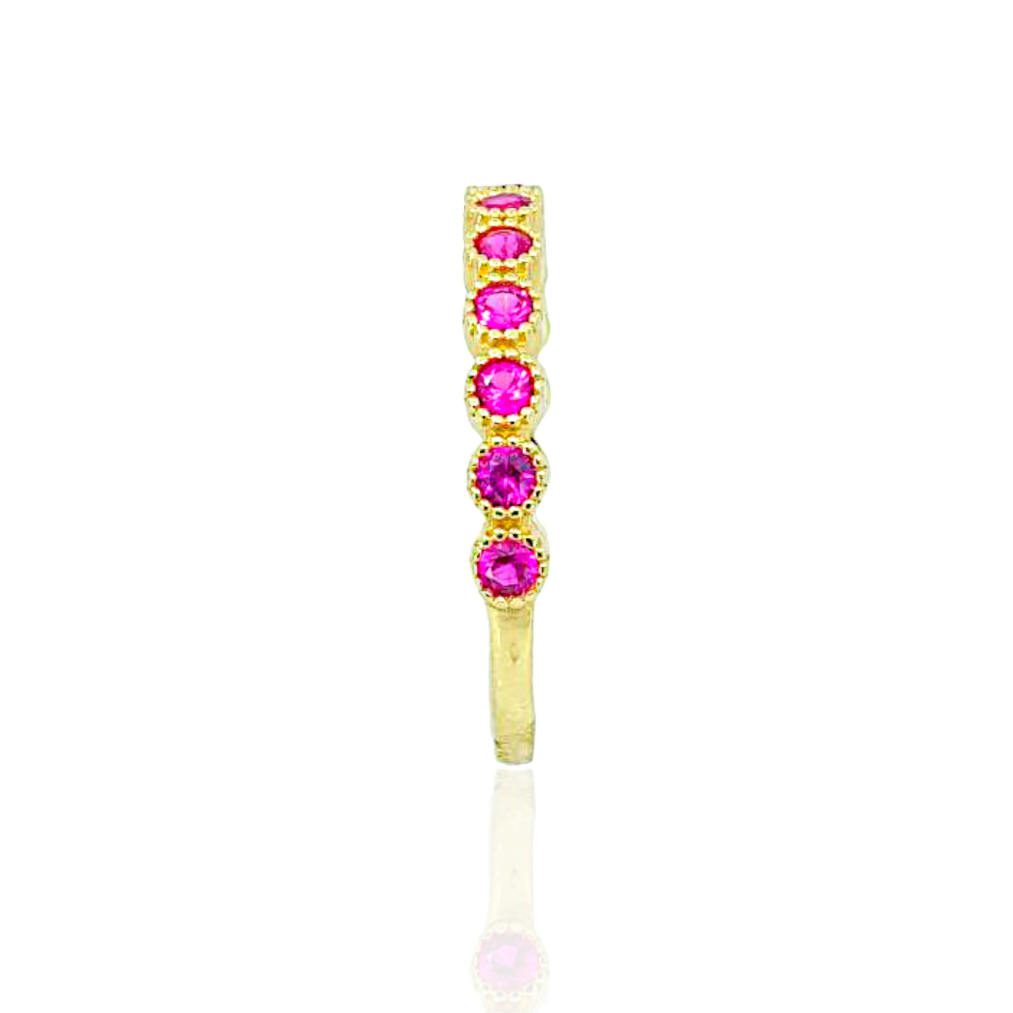 14K Gold Ring with Round Topazes