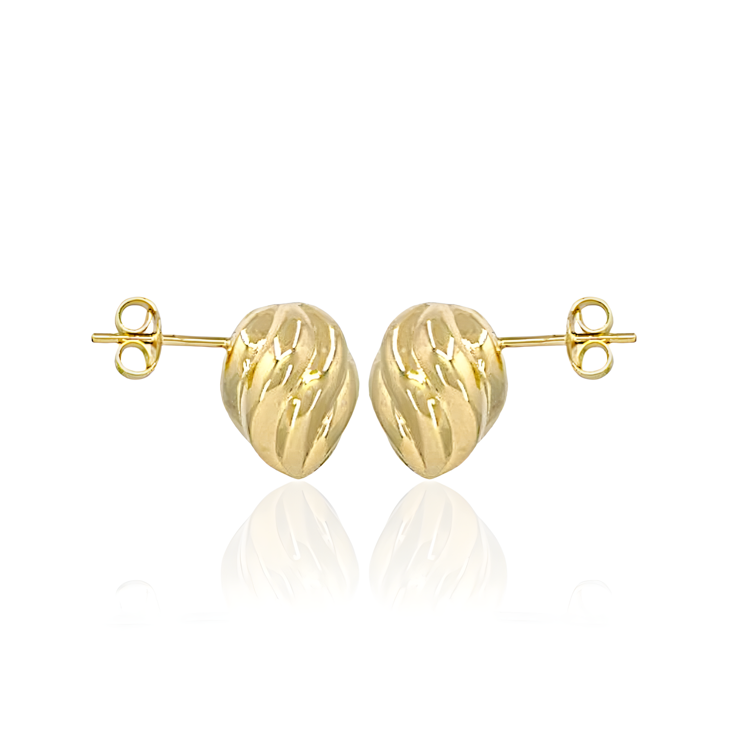 14K Twisted Stud Earrings