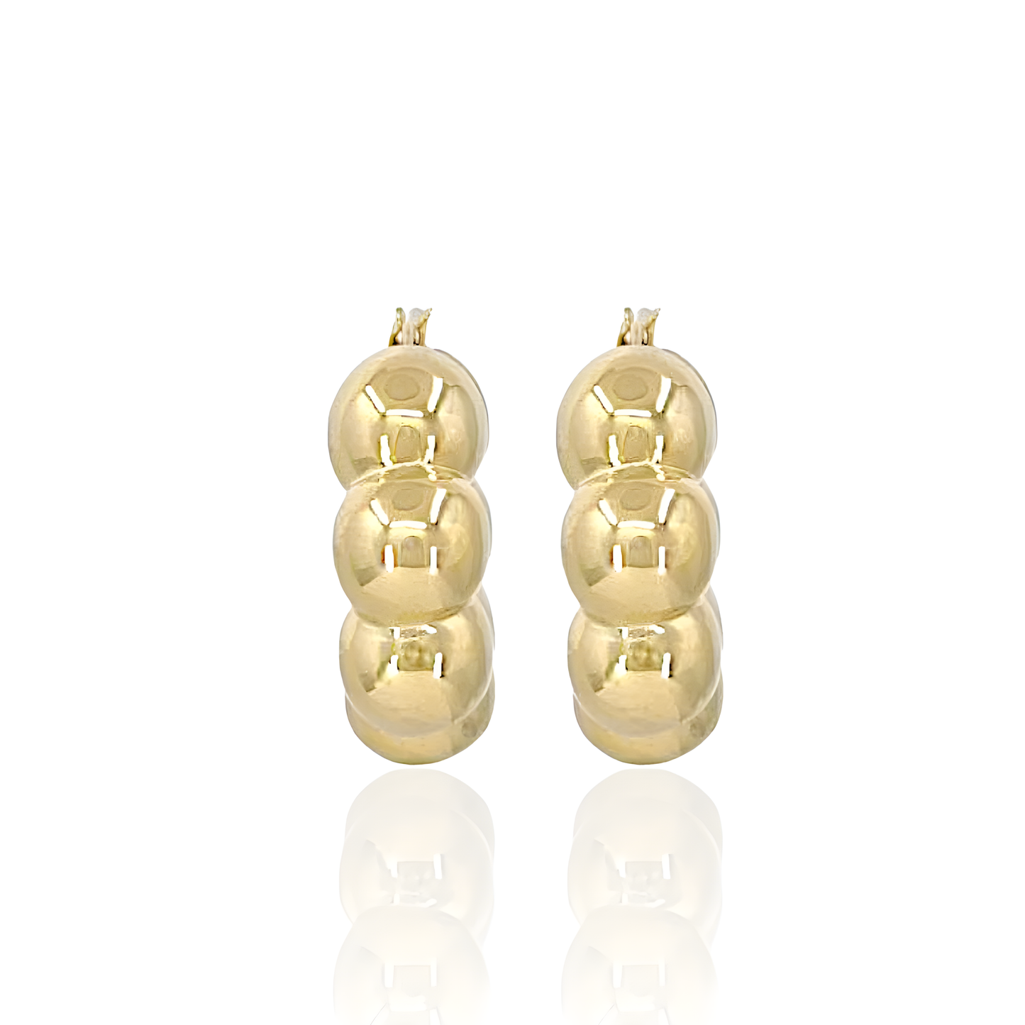 14K Gold BIG Bubbles Hoop Earrings