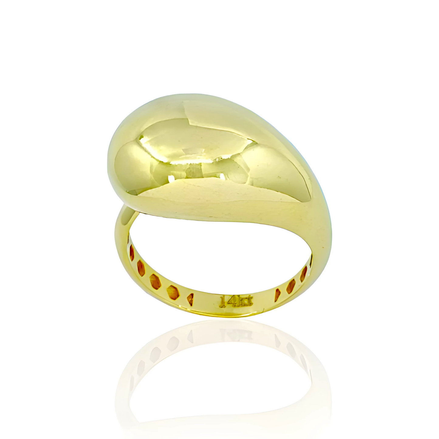 14K Gold Teardrop Ring