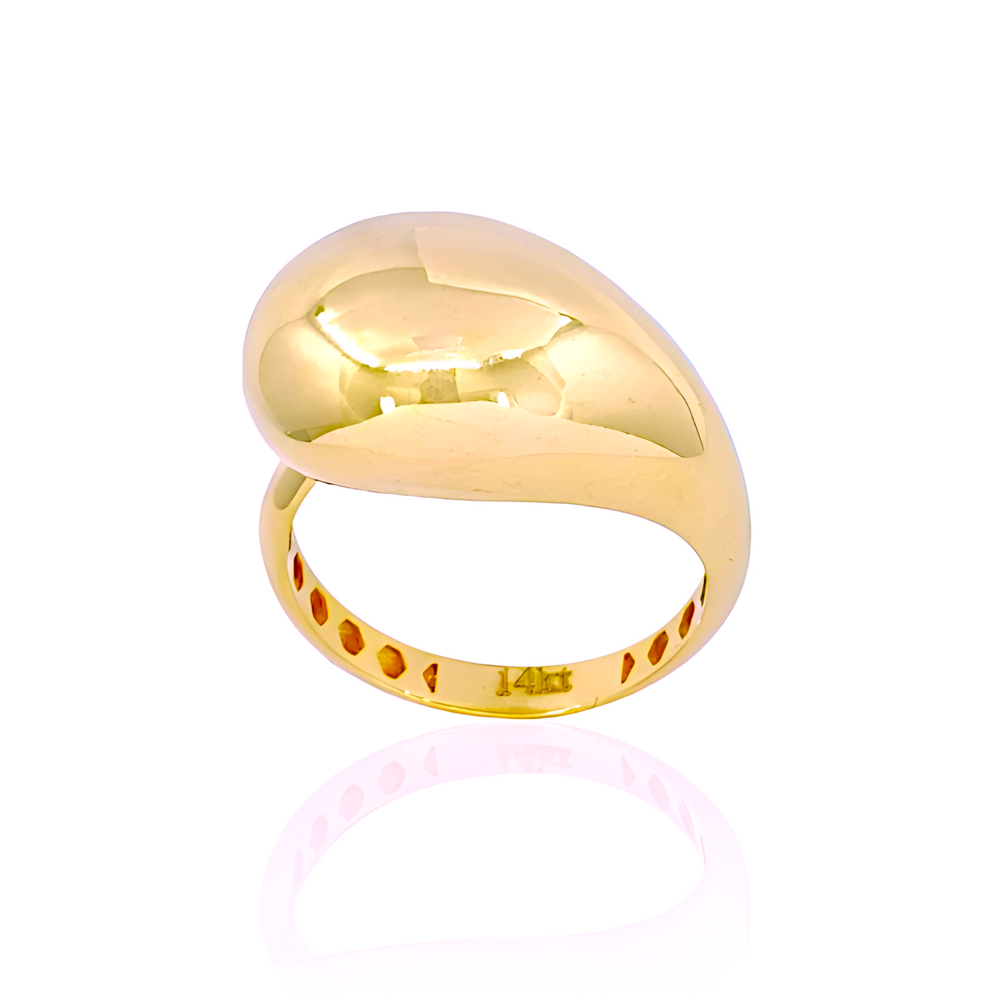 14K Gold Teardrop Ring
