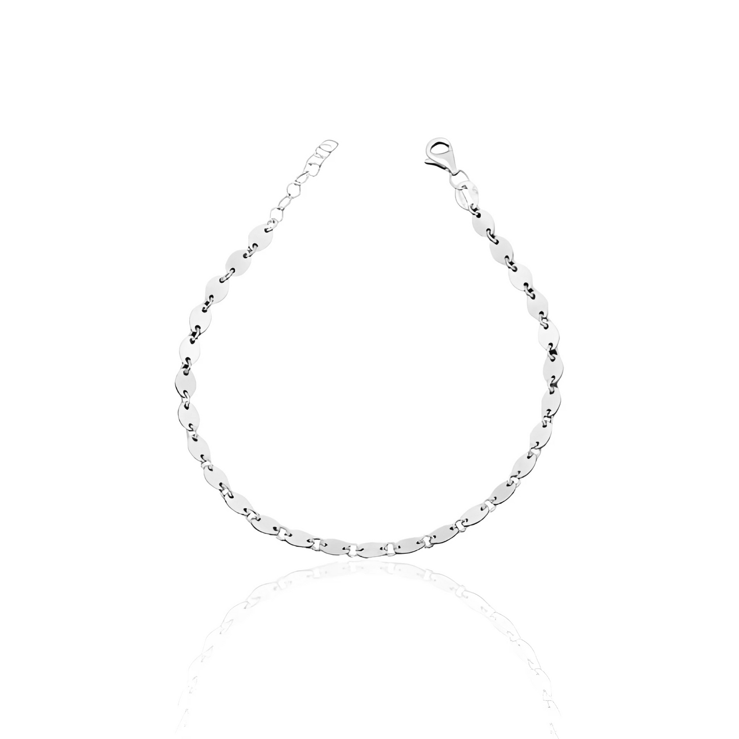 14k Solid Gold Oval Flat Coin Bracelet