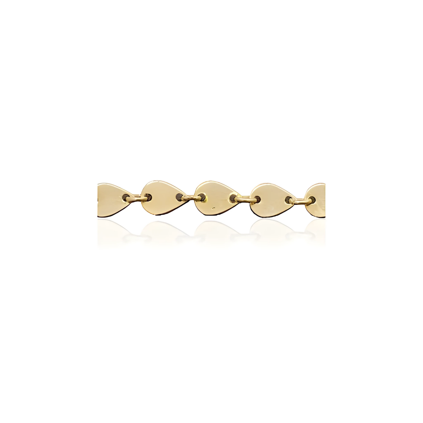 14k Solid Gold Almond Flat Coin Bracelet