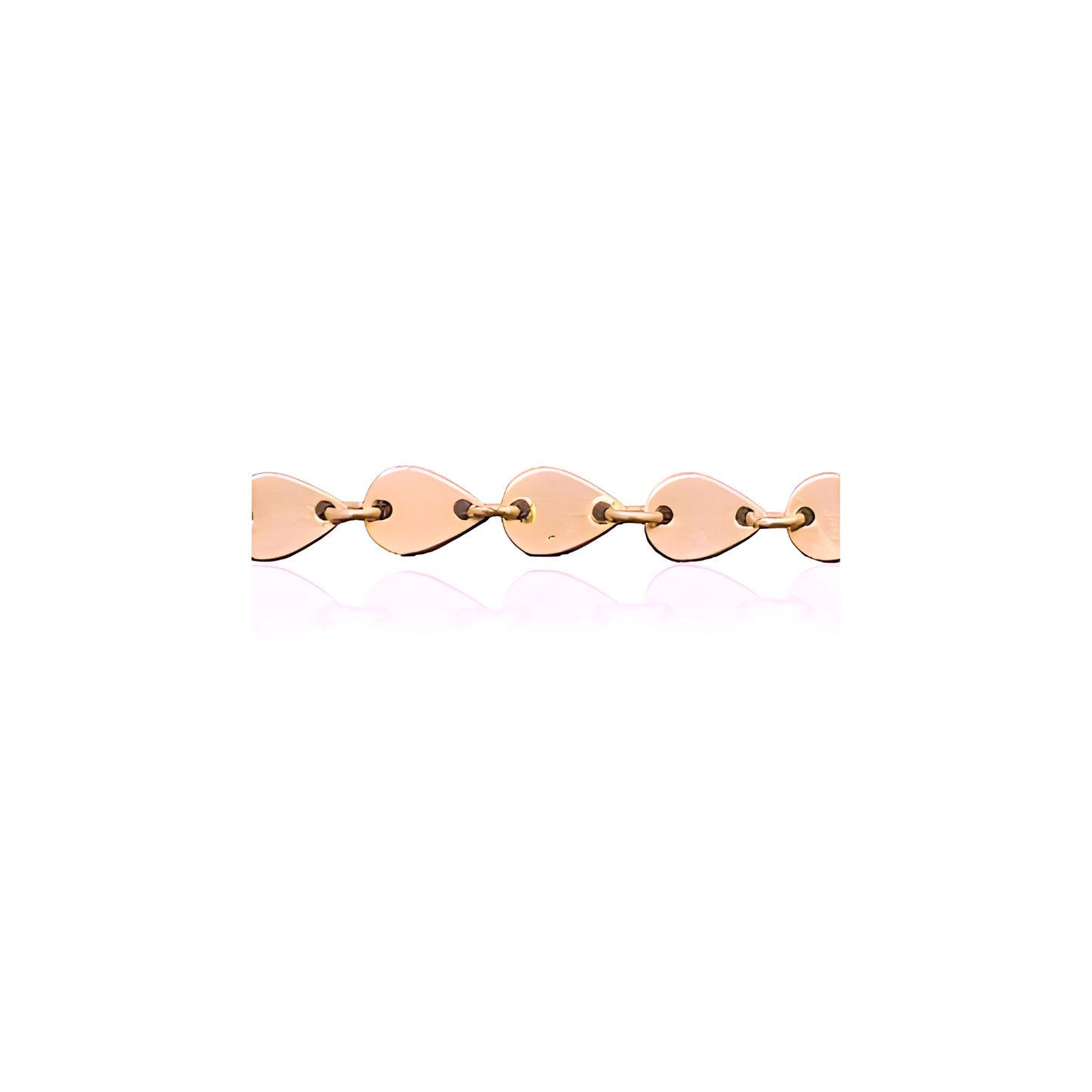 14k Solid Gold Almond Flat Coin Bracelet