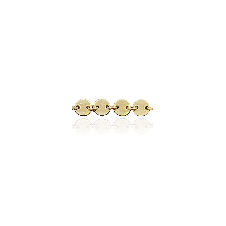 14k Solid Gold Flat Coin Bracelet