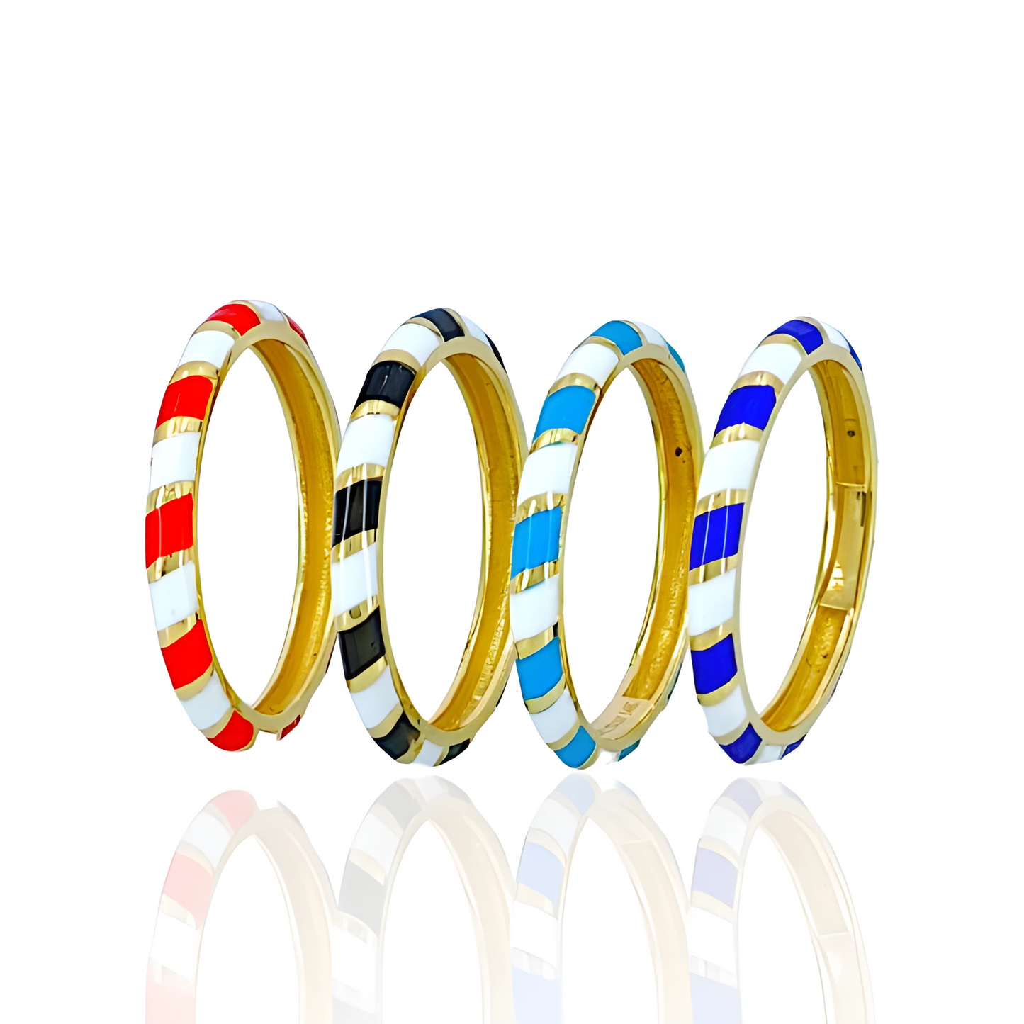 14K Gold Colored Enamel Ring