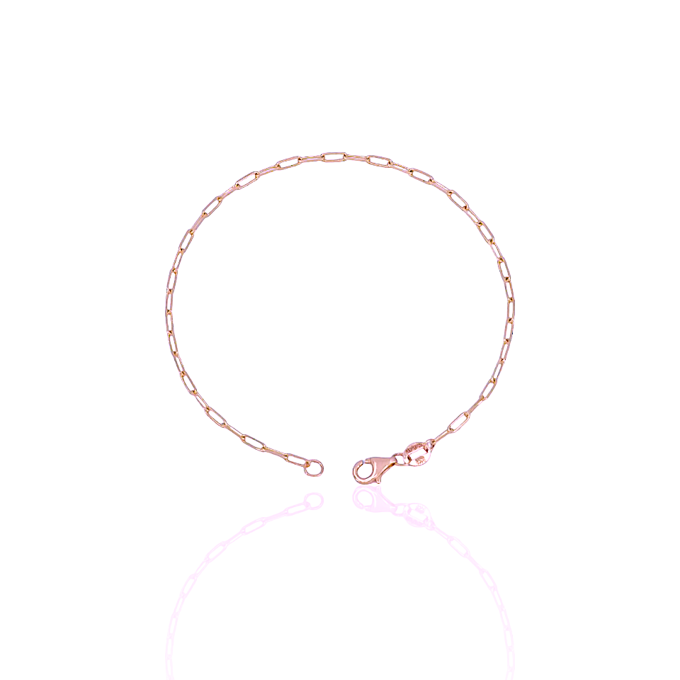 14K Gold Paper Clip Bracelet
