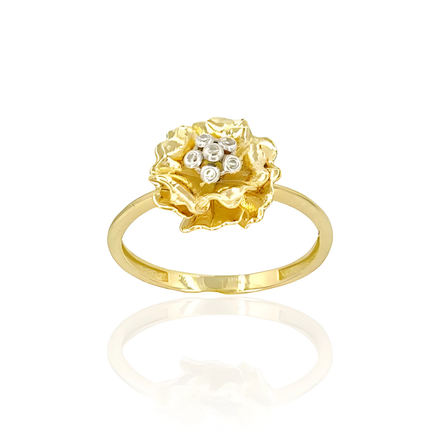 14K Gold Pretty Flower Ring